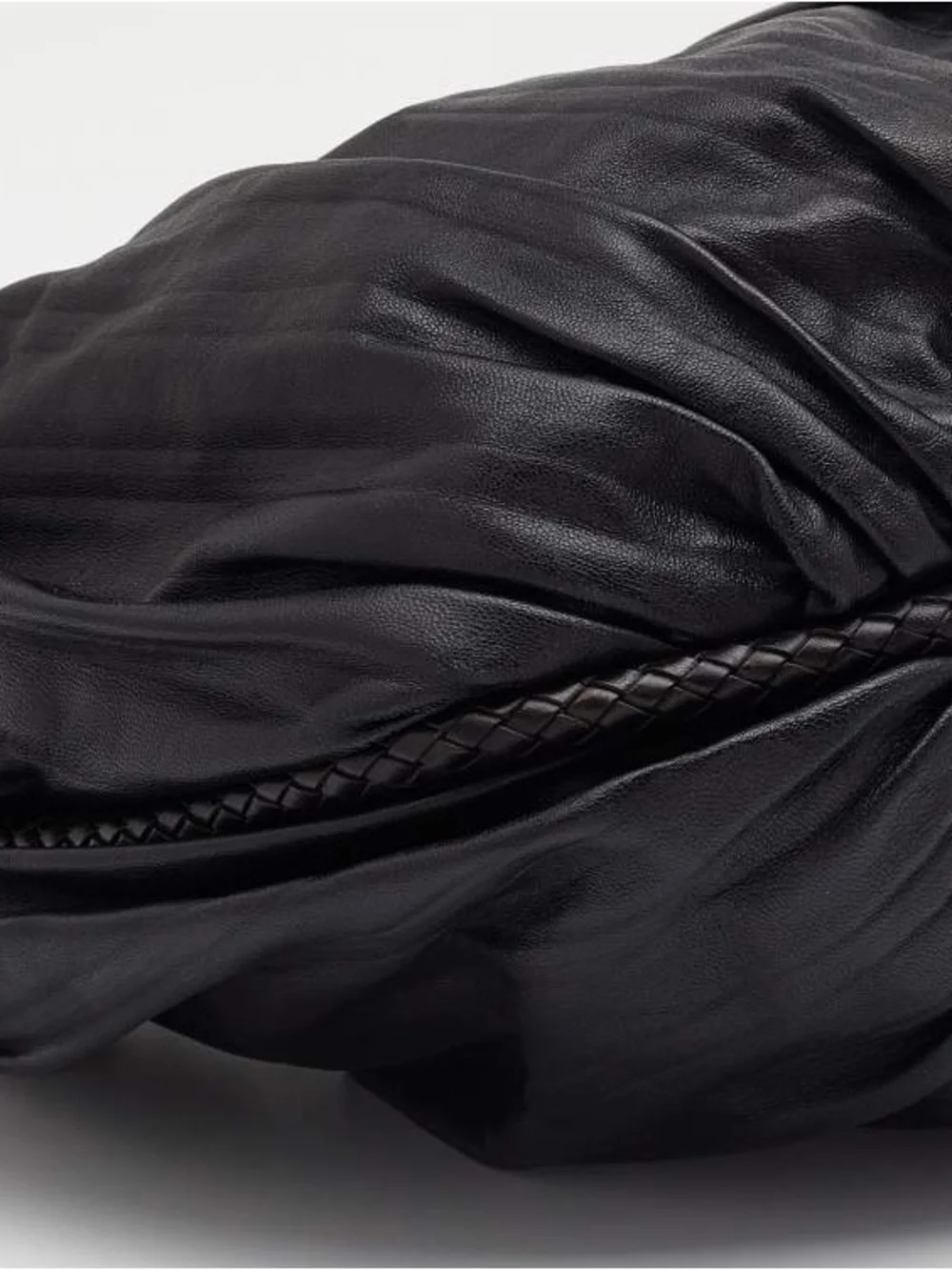 Michael Kors Collection Skorpios Crescent Pleated Black Leather hobo bag